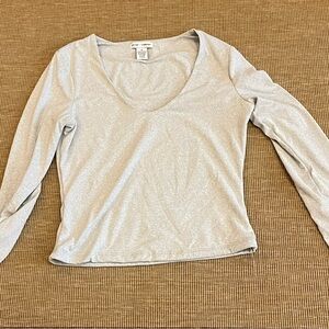 Elegant Light Gray Scoop Neck Crop Top